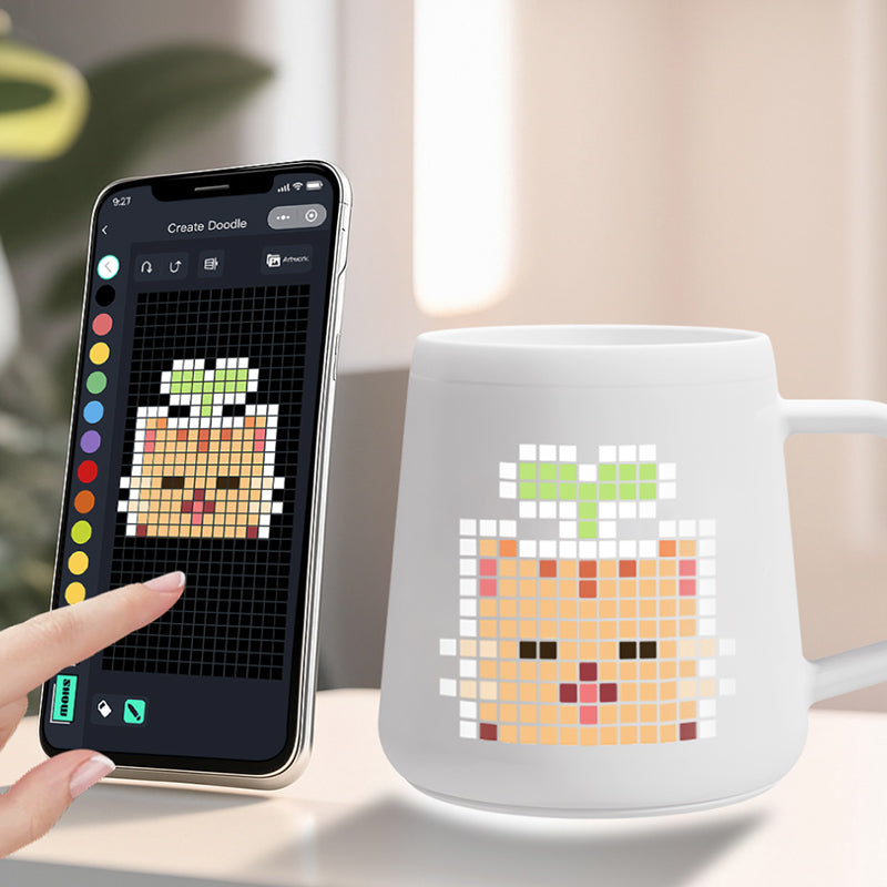 Smart Pixel Mug – Custom LED Display Mug with AI Pixel Art
